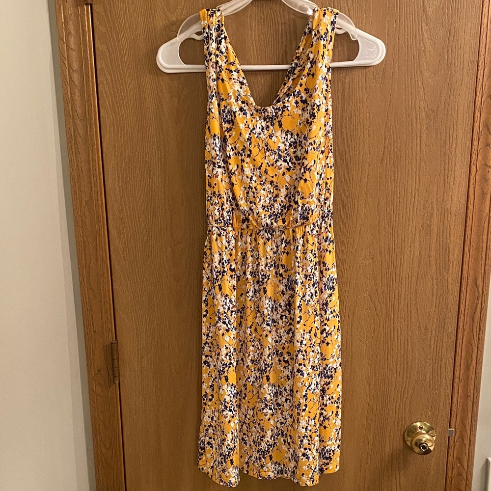 Kaileigh Yellow and Blue Floral Mini Dress